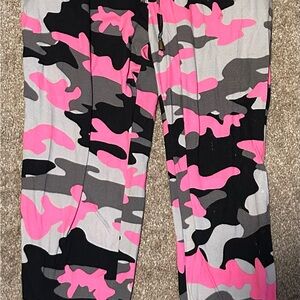 Eye Candy Women’s Camouflage Joggers - Pink, Gray, Black
